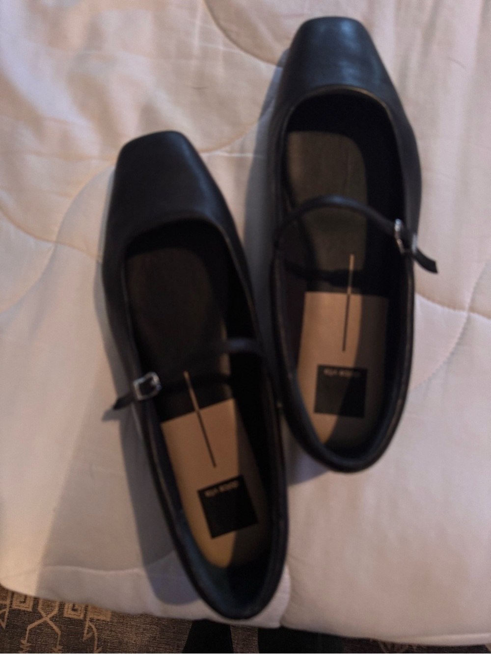 Dolce Vita Black Square-Toe Mary Jane Flats